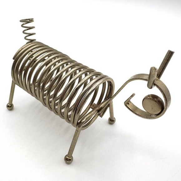 Brass Spring Wire Letter Holder Ram Animal Sheep Mid Century Desk Office Vintage - Picture 3 of 13